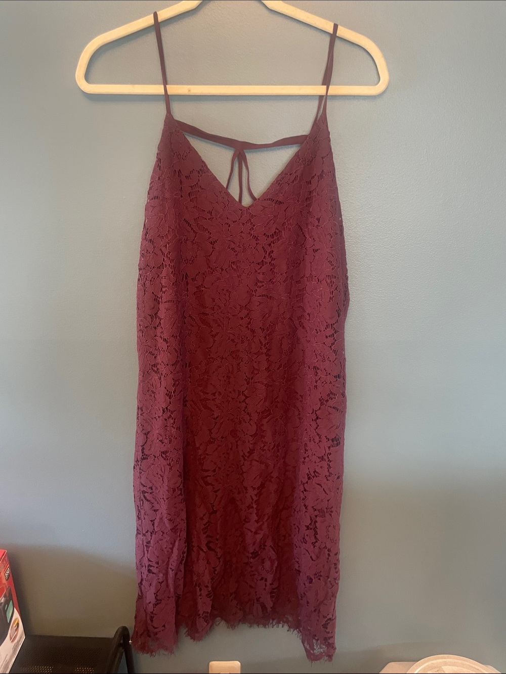 Chaser Lace Slip Dress in Burgundy - Women's Spaghetti Strap Dress